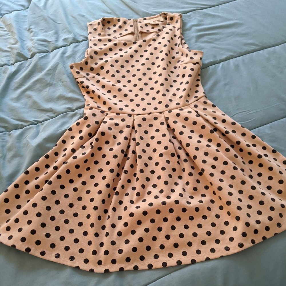 Cream Polka Dot A-Line Dress